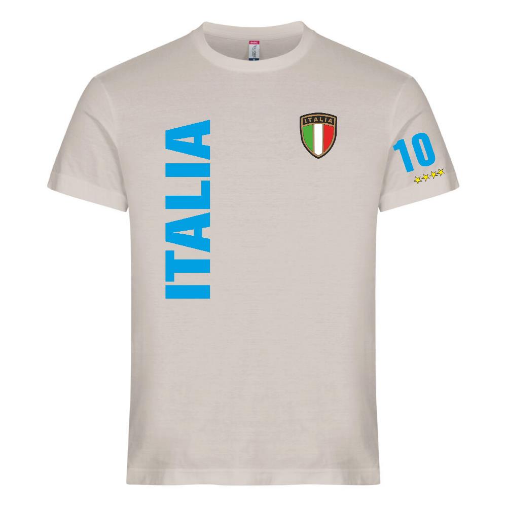 T-Shirt Italia In Cotone Personalizzabile con Nome e Numero PS 27431-A126