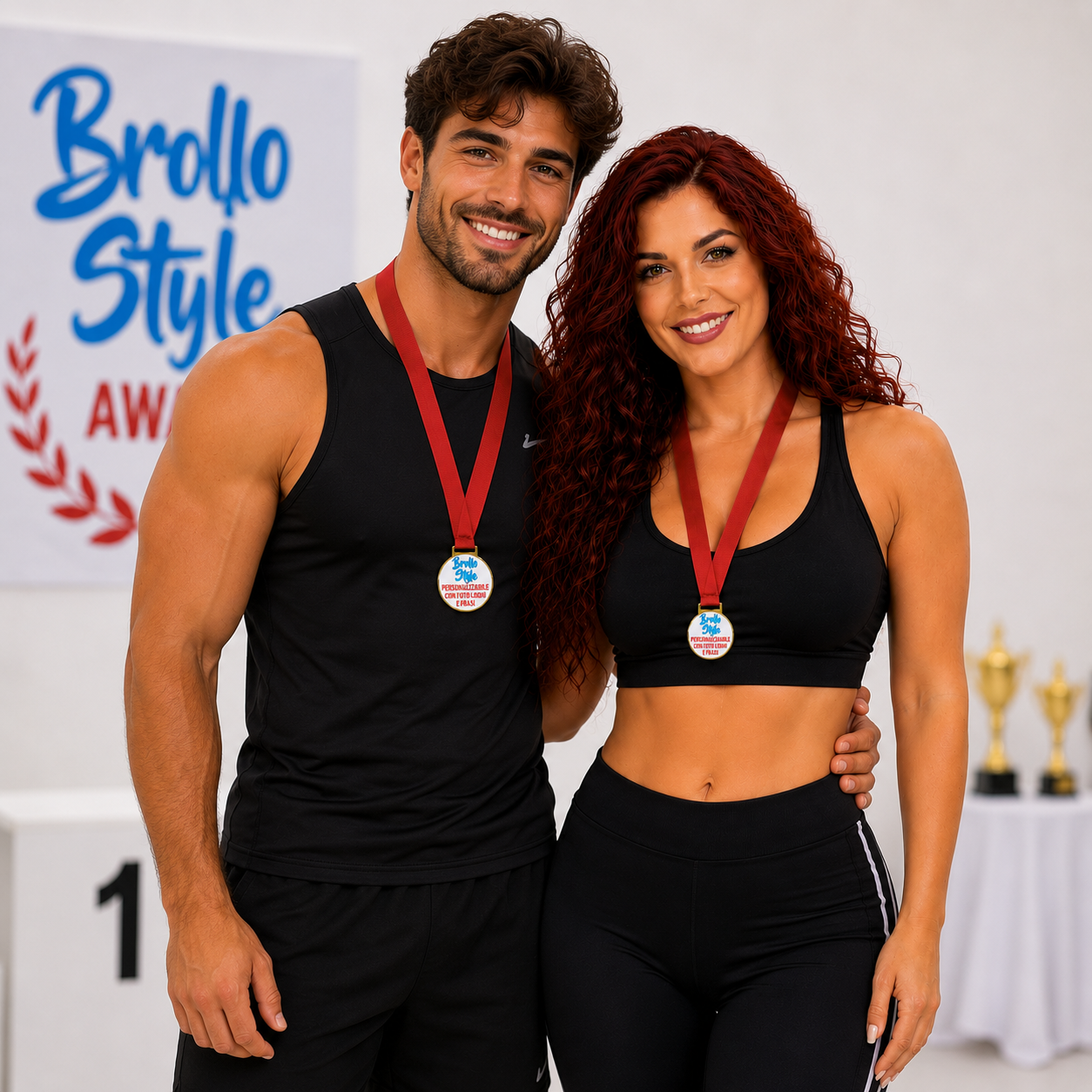 Medaglia Oro / Argento / Bronzo – Gadget Personalizzato con Foto e Frasi PS 11436