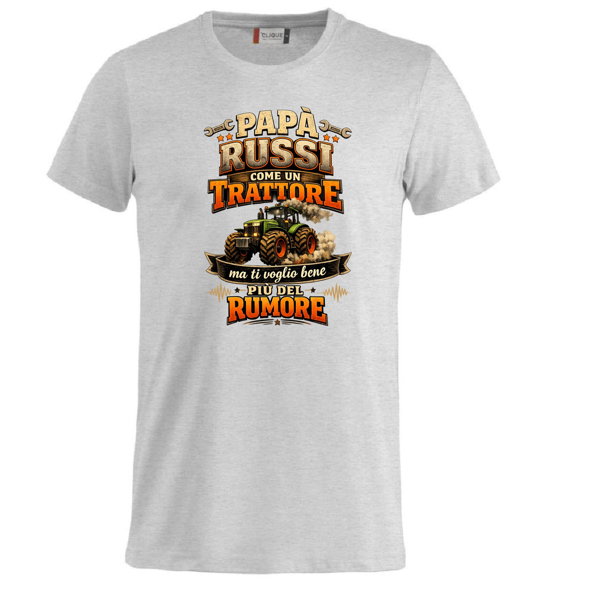 T-Shirt Papa' Russi Come Un Trattore Ma Ti Voglio Bene Piu' Del Rumore – Maglietta Personalizzabile PS 27431-A-145
