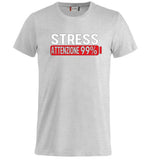 T-Shirt Uomo “Stress Attenzione 99%” – Maglietta Simpatica e Divertente PS 27431-A002