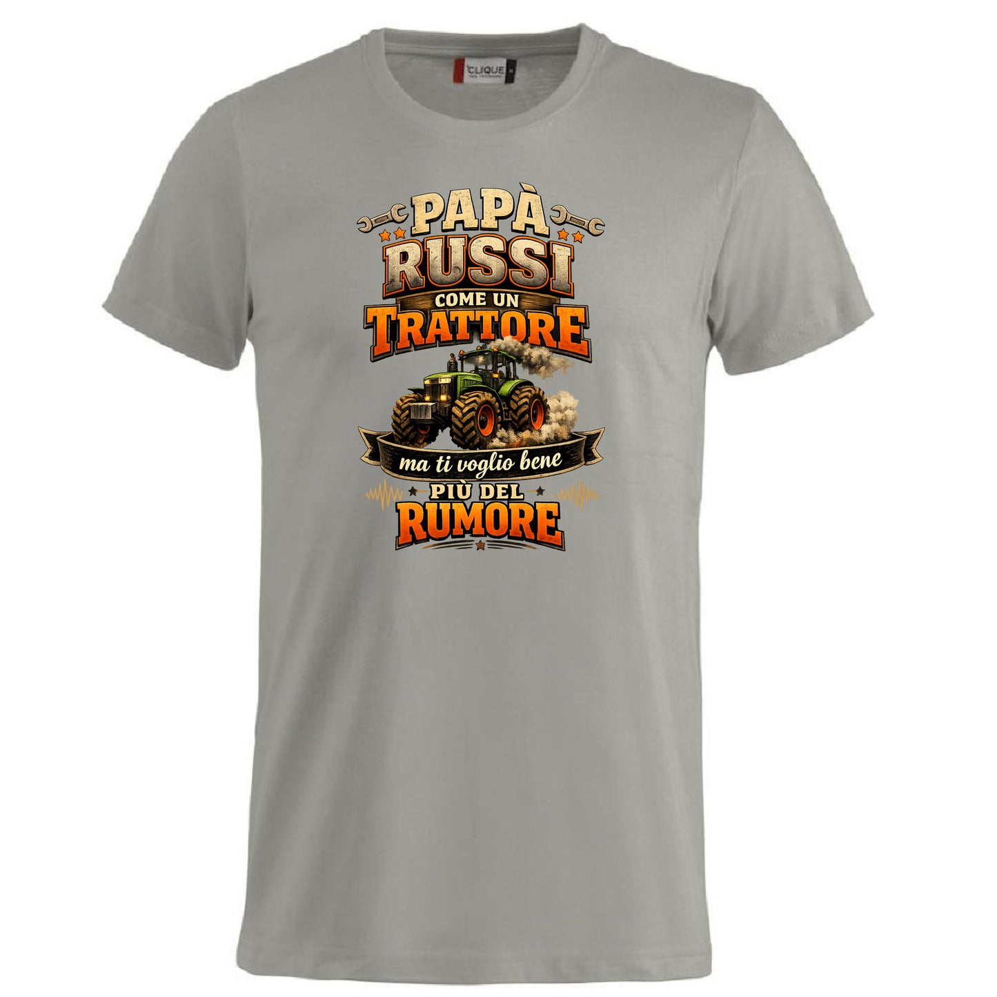 T-Shirt Papa' Russi Come Un Trattore Ma Ti Voglio Bene Piu' Del Rumore – Maglietta Personalizzabile PS 27431-A-145