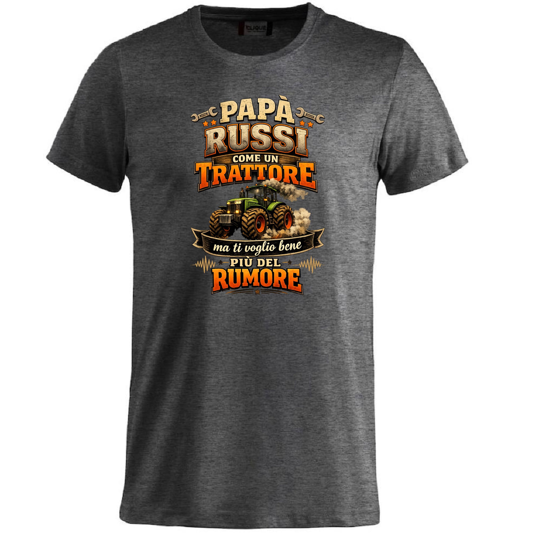 T-Shirt Papa' Russi Come Un Trattore Ma Ti Voglio Bene Piu' Del Rumore – Maglietta Personalizzabile PS 27431-A-145