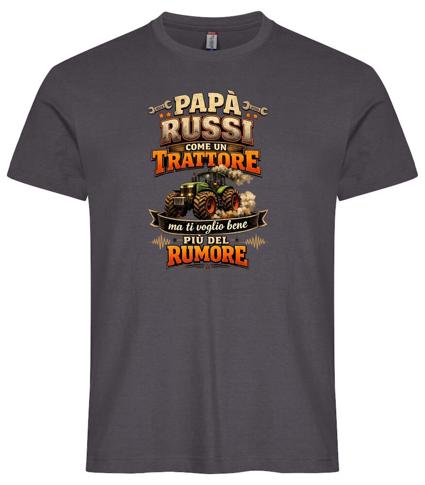 T-Shirt Papa' Russi Come Un Trattore Ma Ti Voglio Bene Piu' Del Rumore – Maglietta Personalizzabile PS 27431-A-145