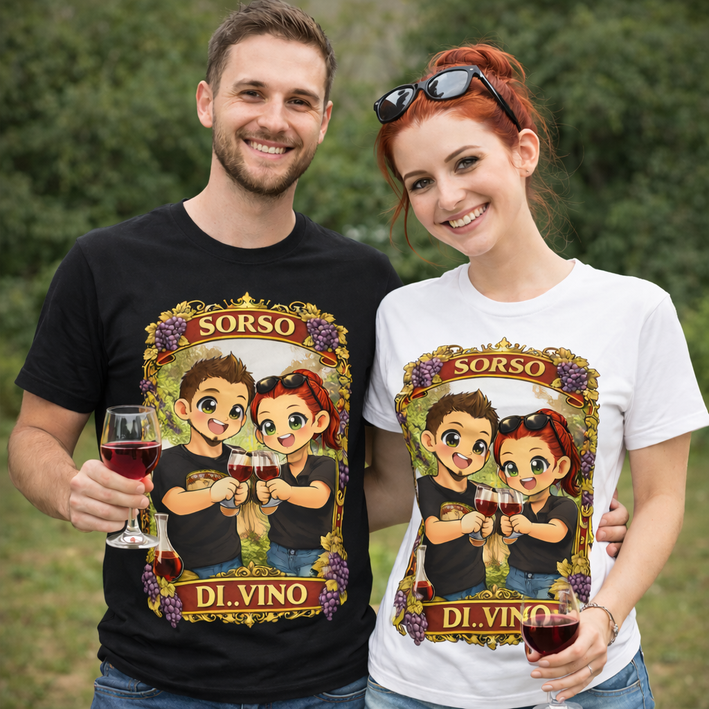 T-Shirt Divertente “Sorso di Vino” Personalizzabile con Nome – Idea Regalo per Amanti del Vino – PS 27431-A-142 PRS