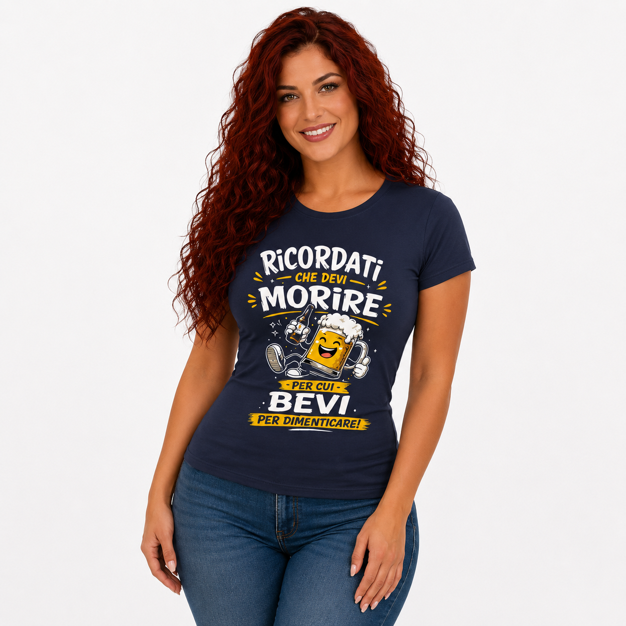 T-Shirt Simpatica Ricordati Che Devi Morire ..Per cui Bevi Per Dimenticare ! – Personalizzabile con Nome – PS 27431-A-153