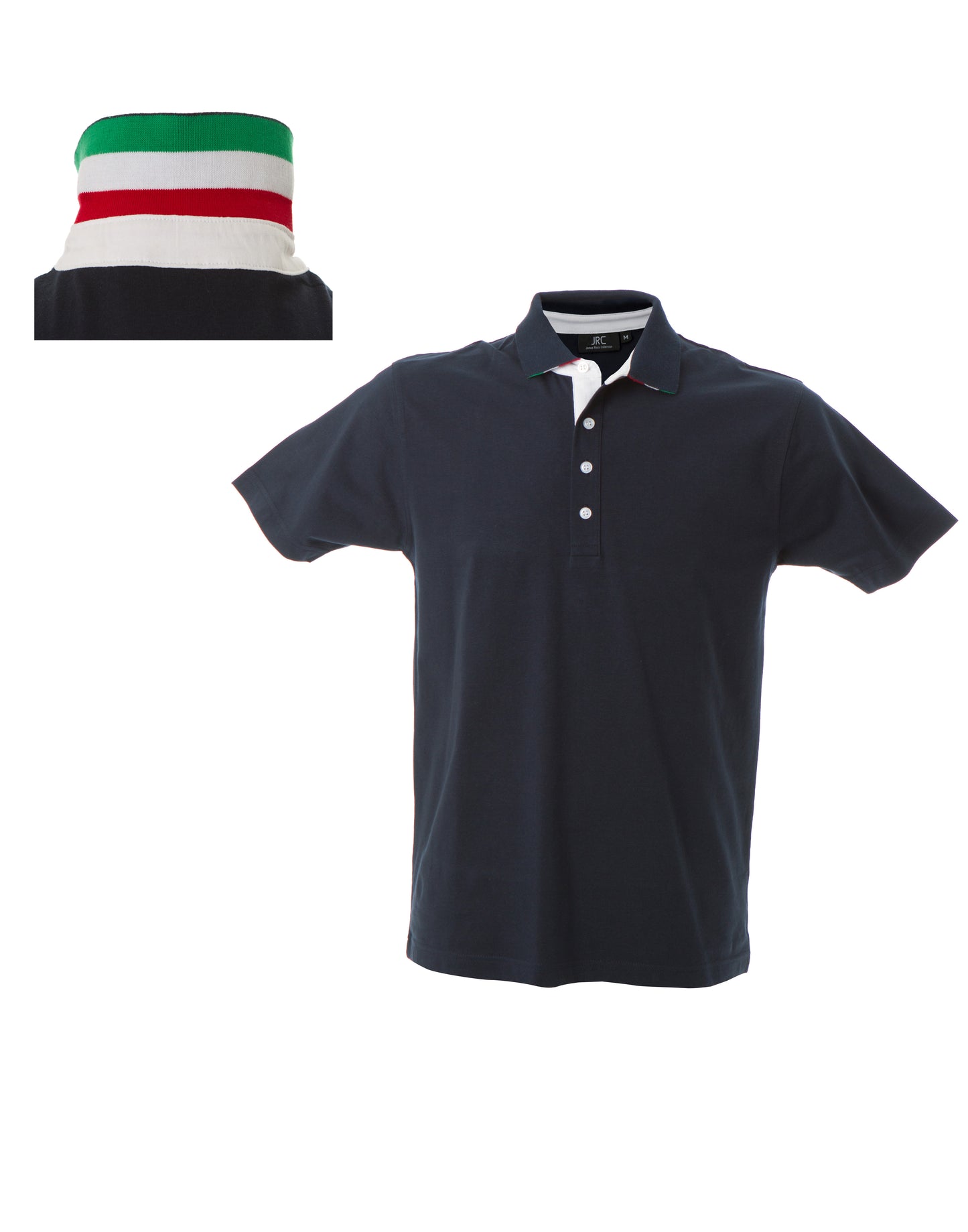 Polo da Uomo Riccione Personalizzabile JRC a Manica Corta con Tricolore Italia Sul Collo  – Cod. 31155