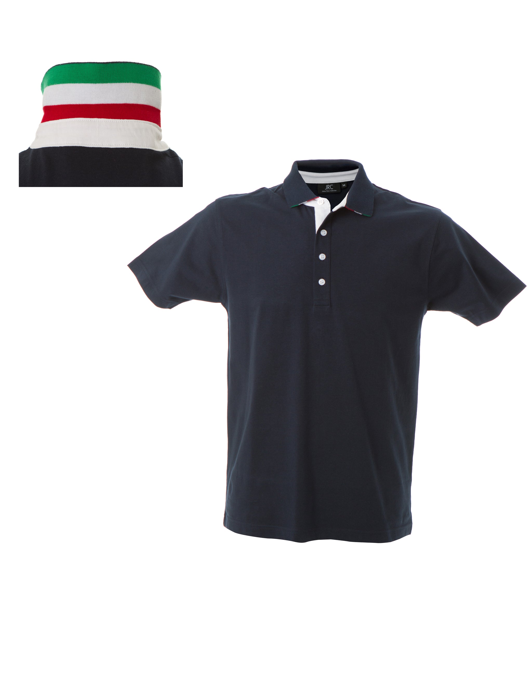 Polo da Uomo Riccione Personalizzabile JRC a Manica Corta con Tricolore Italia Sul Collo  – Cod. 31155