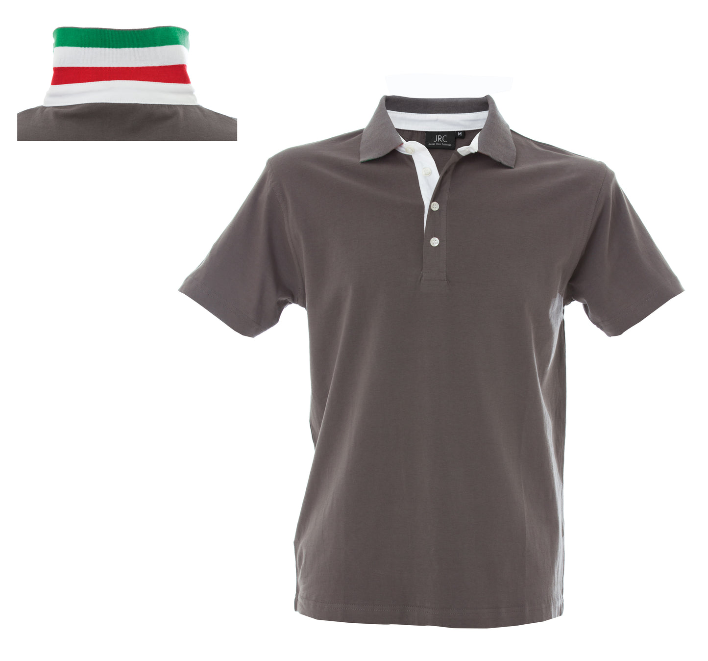 Polo da Uomo Riccione Personalizzabile JRC a Manica Corta con Tricolore Italia Sul Collo  – Cod. 31155