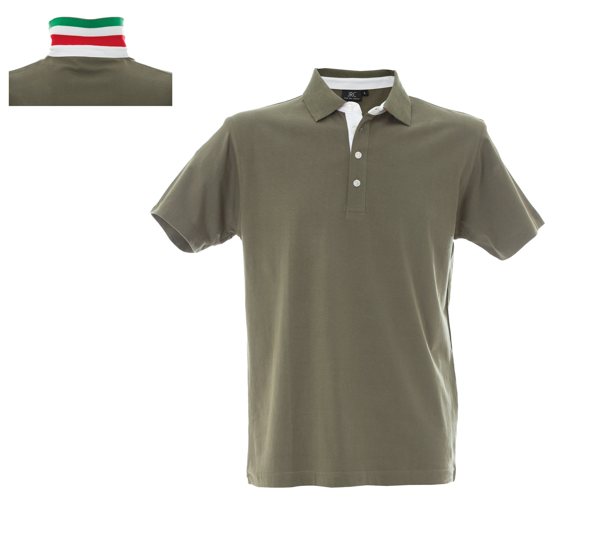 Polo da Uomo Riccione Personalizzabile JRC a Manica Corta con Tricolore Italia Sul Collo  – Cod. 31155