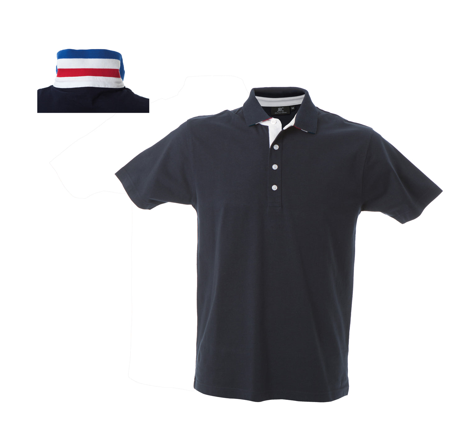 Polo da Uomo Riccione Personalizzabile JRC a Manica Corta con Tricolore Italia Sul Collo  – Cod. 31155