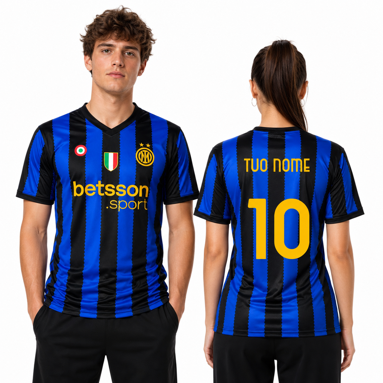 Maglia Calcio Inter Nero Azzurra Campionato 26/27 – Replica Ufficiale FC Internazionale – Personalizzabile con Nome e Numero | Mod. PS 41412-26/27