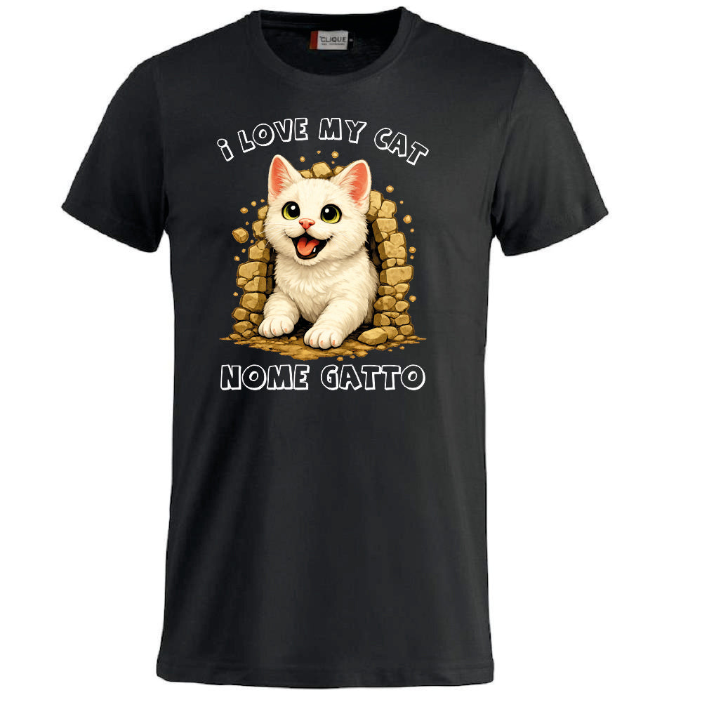 T-Shirt Personalizzata con la Grafica del Tuo Gatto e Nome – PS 27431-A-135