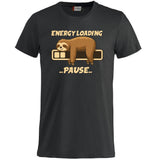 T-Shirt “Bradipo Energy Loading… Pause…” – Personalizzabile con Nome – PS 27431-A135
