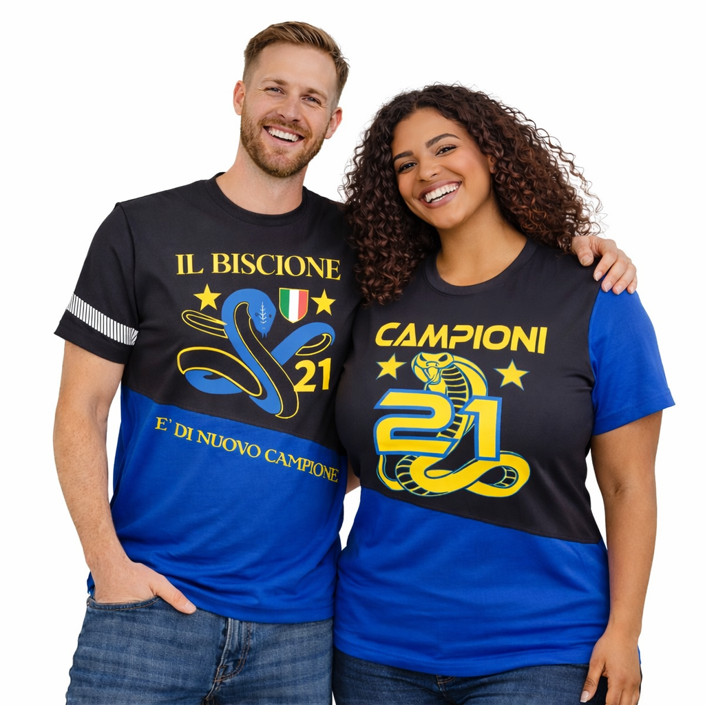 T-Shirt Inter Campione d’Italia 2025/2026 -  21 Scudetti 2 Stelle – PS 09600-INT