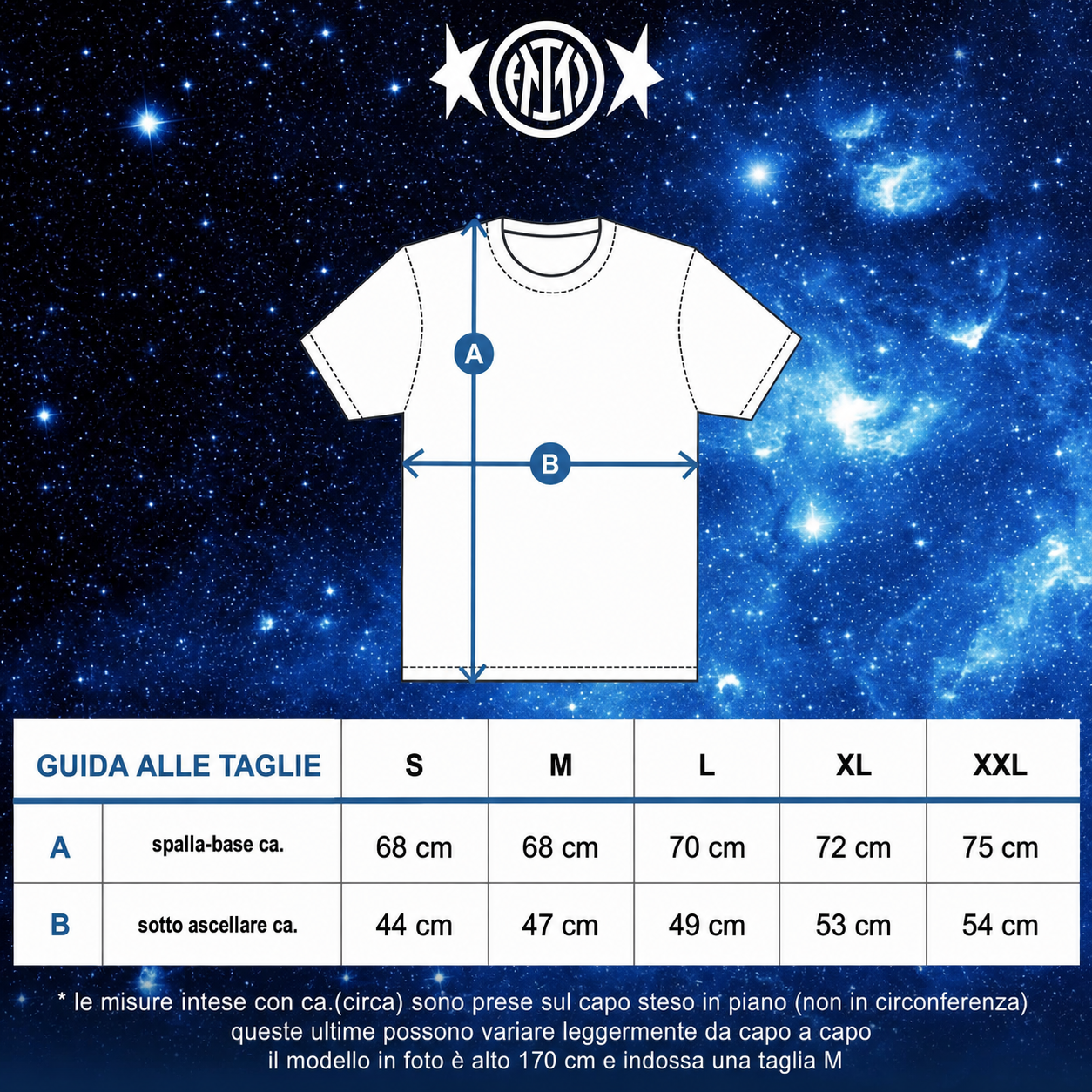 T-Shirt Uomo FC Internazionale in Cotone – Prodotto Ufficiale FC Internazionale PS 46678-BS