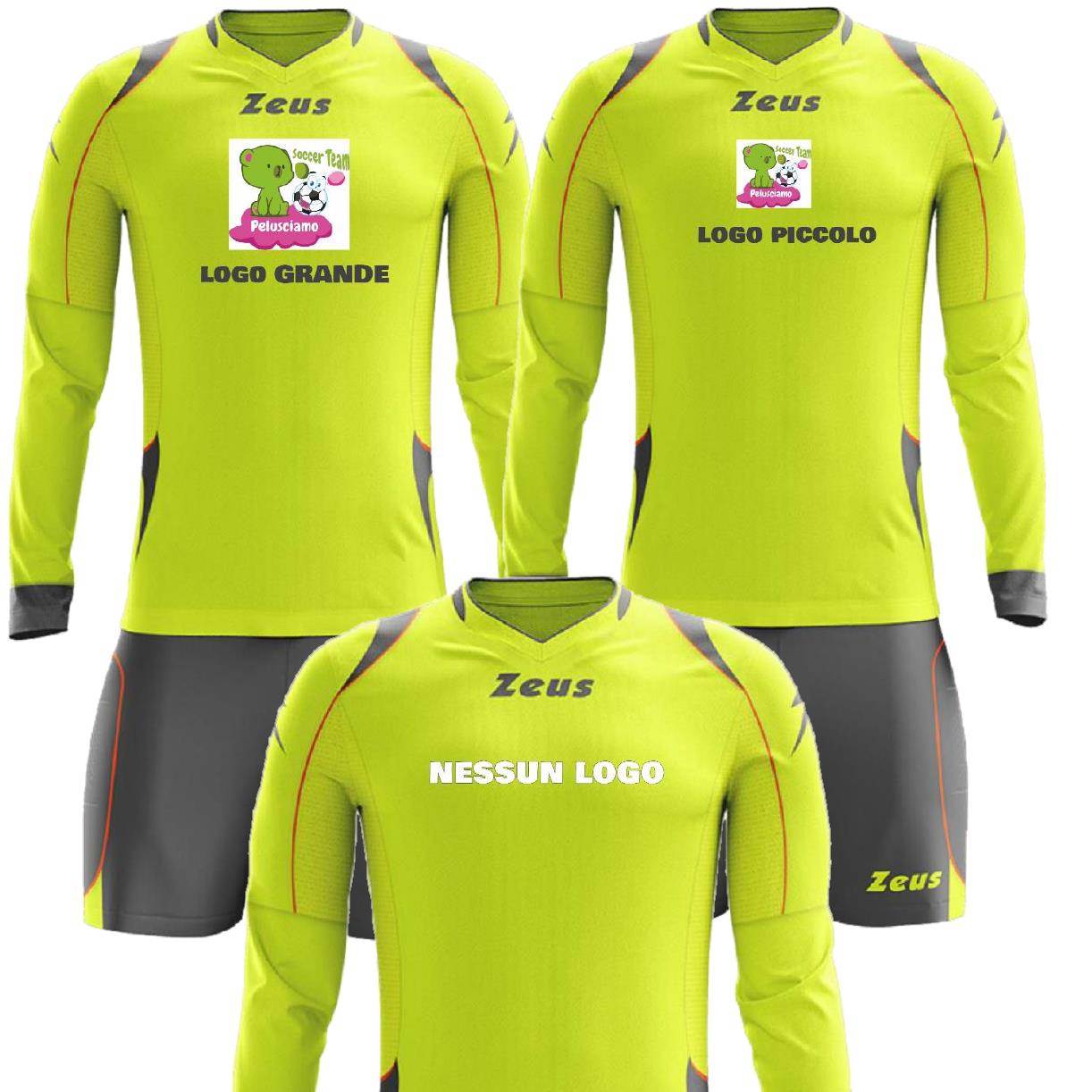 Completo Calcio Portiere Paros Zeus – Maglia e Pantaloncino – Personalizzabile con Nome e Numero PS 40559