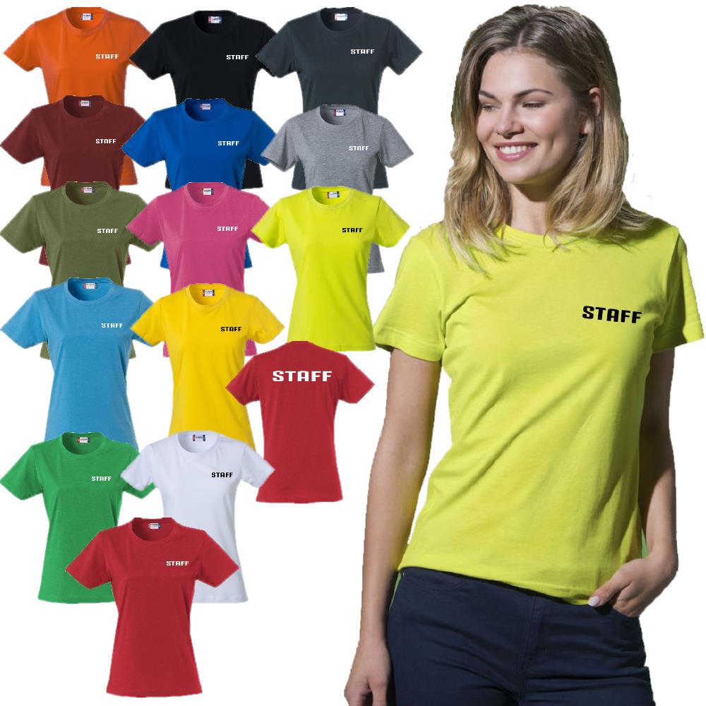 T-Shirt Staff Donna Sciancrata Personalizzabile – Maglietta Manica Lavoro ed Eventi – PS 28870-007 PRS