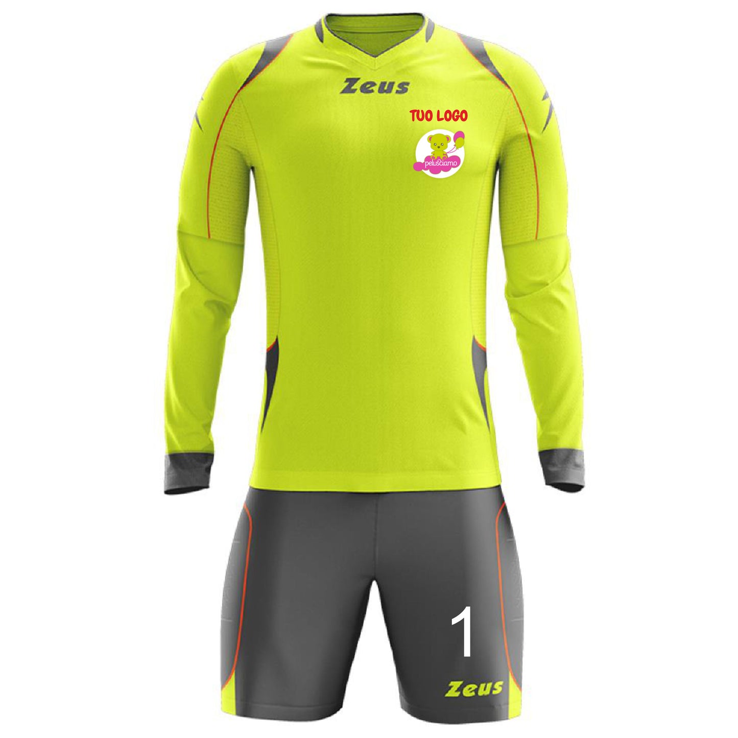 Completo Calcio Portiere Paros Zeus – Maglia e Pantaloncino – Personalizzabile con Nome e Numero PS 40559