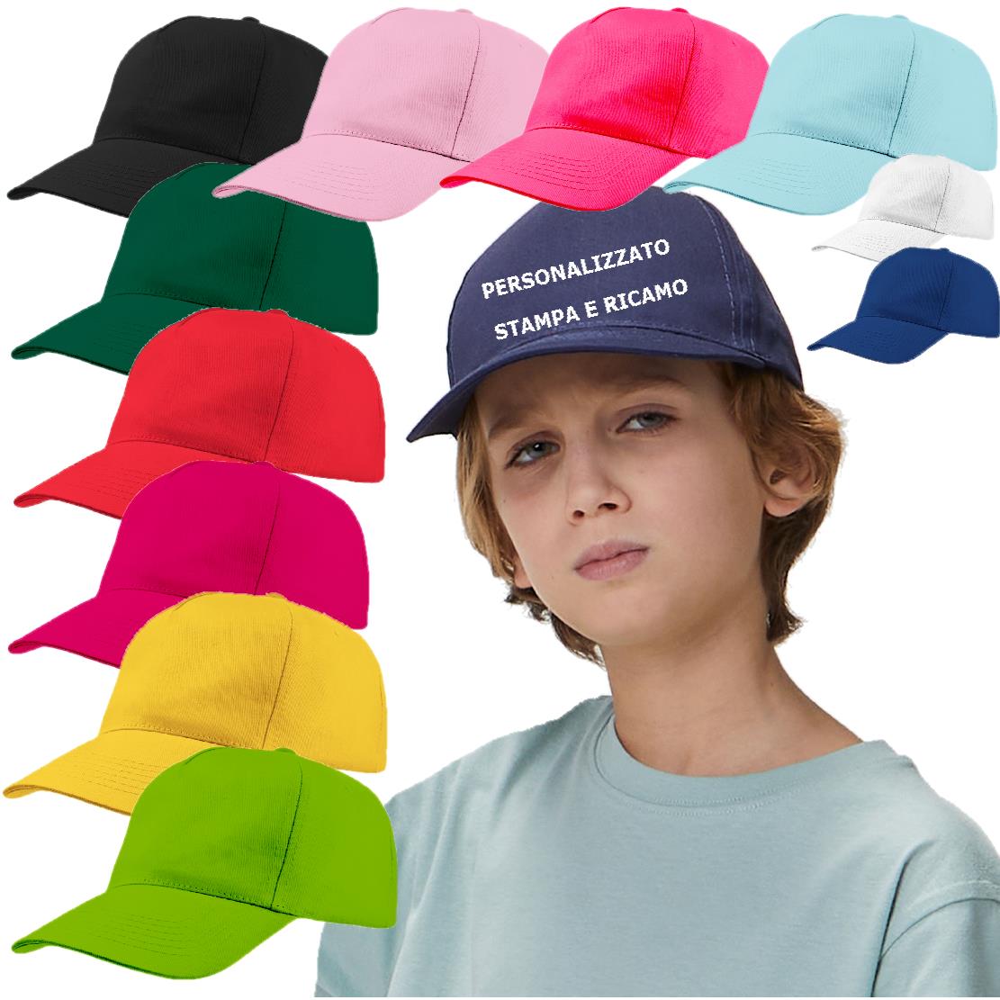 Cappello Baseball Bambino 5 Pannelli – Cappellino Promo Kids – Personalizzabile  PS 33777
