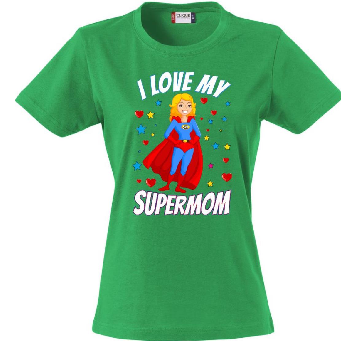 T-Shirt Donna “I Love My Supermom” – Idea Regalo Festa della Mamma – PS 28870-015 PRS