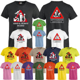 T-Shirt Addio al Celibato In Corso , Dietro  “Attenzione Ubriachi” – Maglietta Divertente con Doppia Stampa Fronte/Retro – PS 27431 - A071