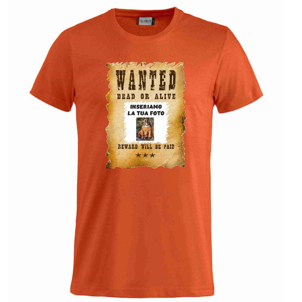 T-Shirt “Wanted Dead or Alive” Personalizzata con la Tua Foto – Mod. PS 27431-A061 - PRS