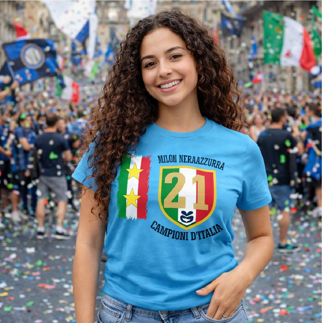 T-Shirt Calcio Inter Campioni d’Italia Serie A – 21 Scudetti Seconda Stella – PS 27431-A068