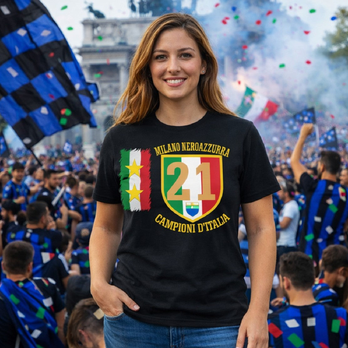 T-Shirt Calcio Inter Campioni d’Italia Serie A – 21 Scudetti Seconda Stella – PS 27431-A068