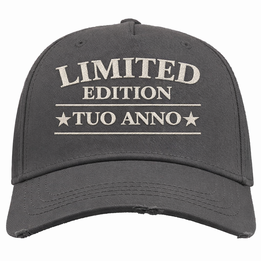 Cappellino Baseball “Destroyed” Personalizzato con Anno di Nascita Ricamato  – PS 41364-003