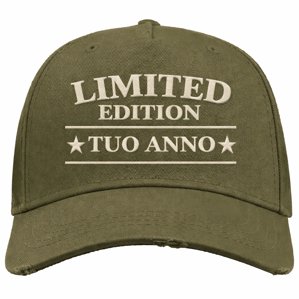 Cappellino Baseball “Destroyed” Personalizzato con Anno di Nascita Ricamato  – PS 41364-003