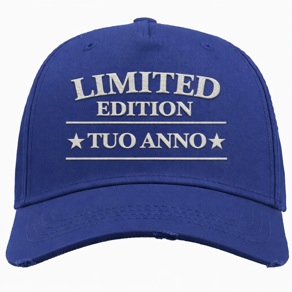 Cappellino Baseball “Destroyed” Personalizzato con Anno di Nascita Ricamato  – PS 41364-003