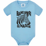 Body Neonato “Bianconeri Si Nasce” Zebra Bianco Nera 100% Cotone PS 28180-0010