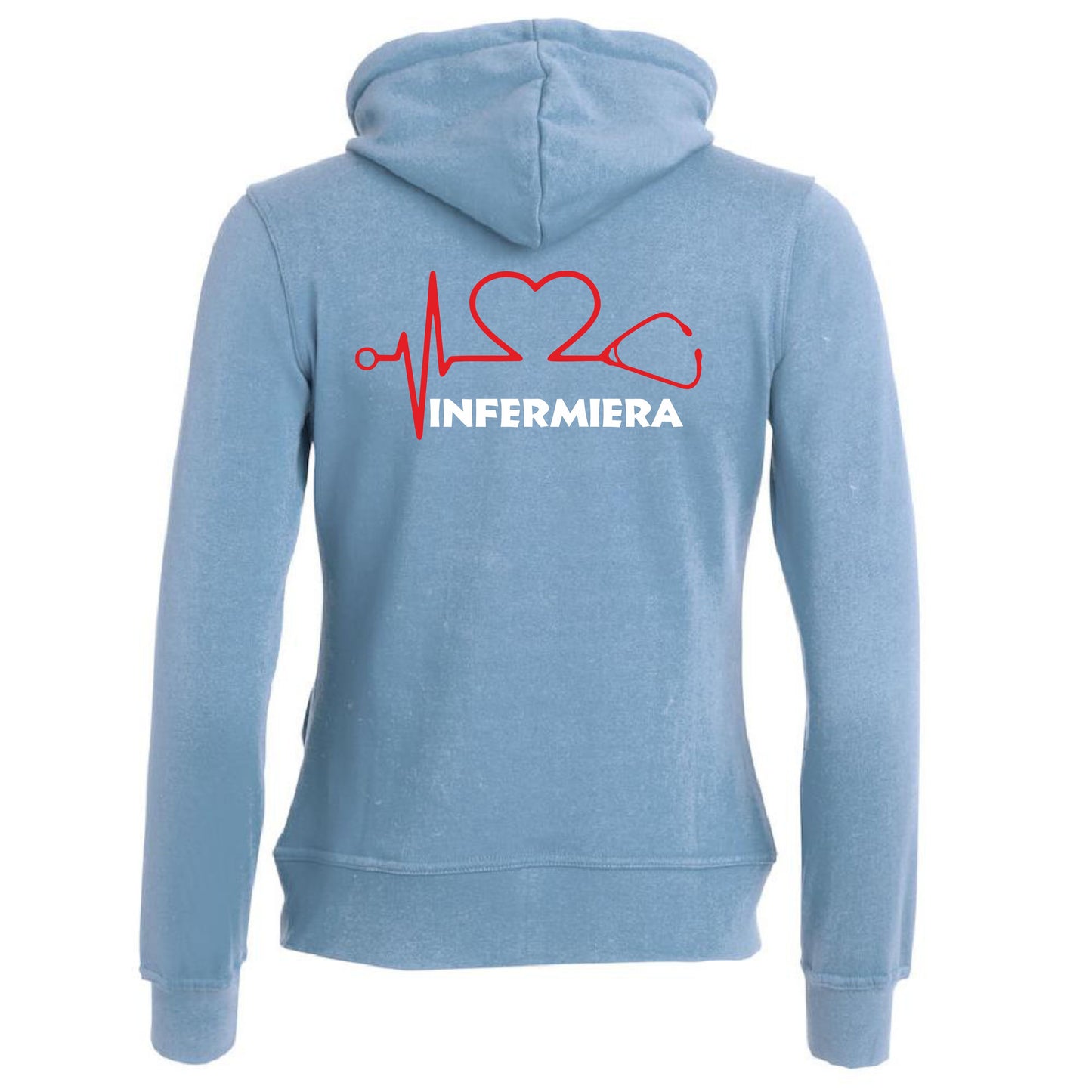 Felpa Donna Infermiera / Dottoressa / OSS Stetoscopio Cuore con Cappuccio e Zip Lunga – PS 02203-002