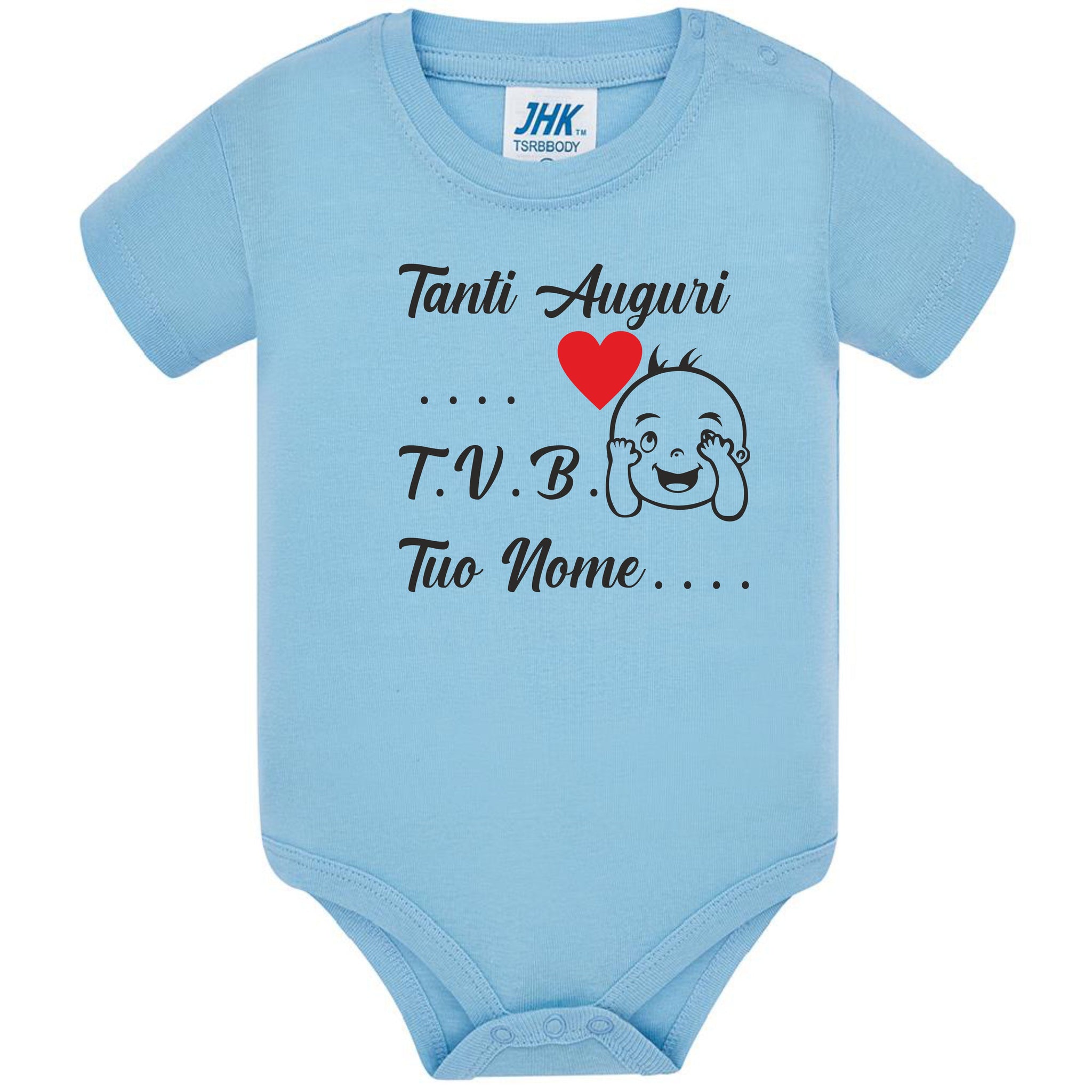 Body Neonato Tanti Auguri Papà Mamma Nonna Zia o Nome 100% Cotone PS 28180-0013