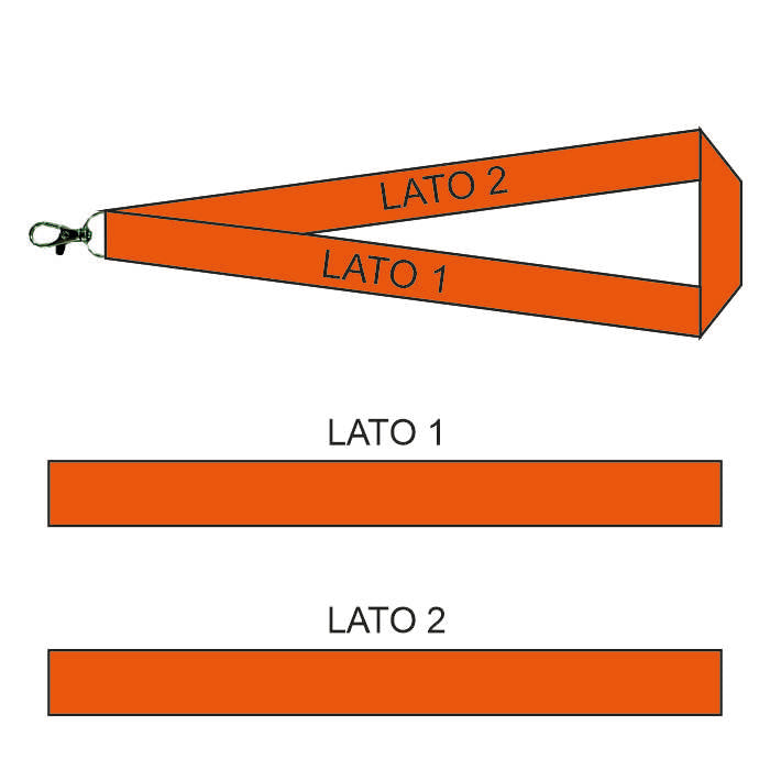 Laccio Da Collo Lanyard Con Moschettone Porta Badge Personalizzabile PS 00060 PRS