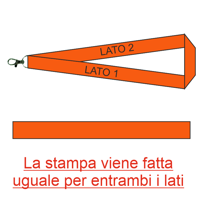 Laccio Da Collo Lanyard Con Moschettone Porta Badge Personalizzabile PS 00060 PRS