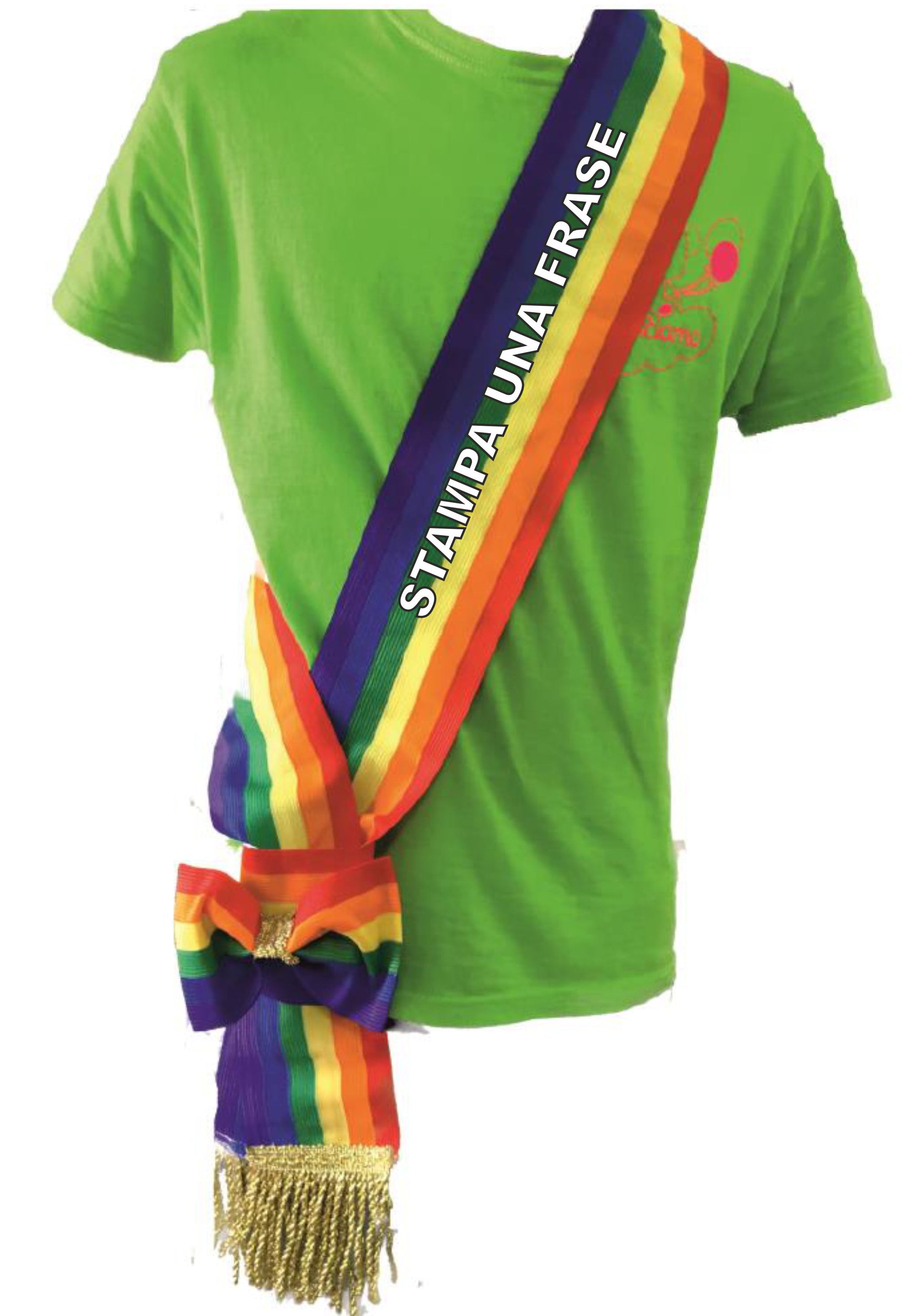 Fascia da Sindaco Arcobaleno a Fiocco Scorrevole – Pride / Pace – Made in Italy – PS 04628