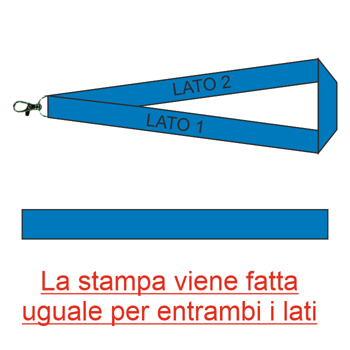 Laccio Da Collo Lanyard Con Moschettone Porta Badge Personalizzabile PS 00060 PRS