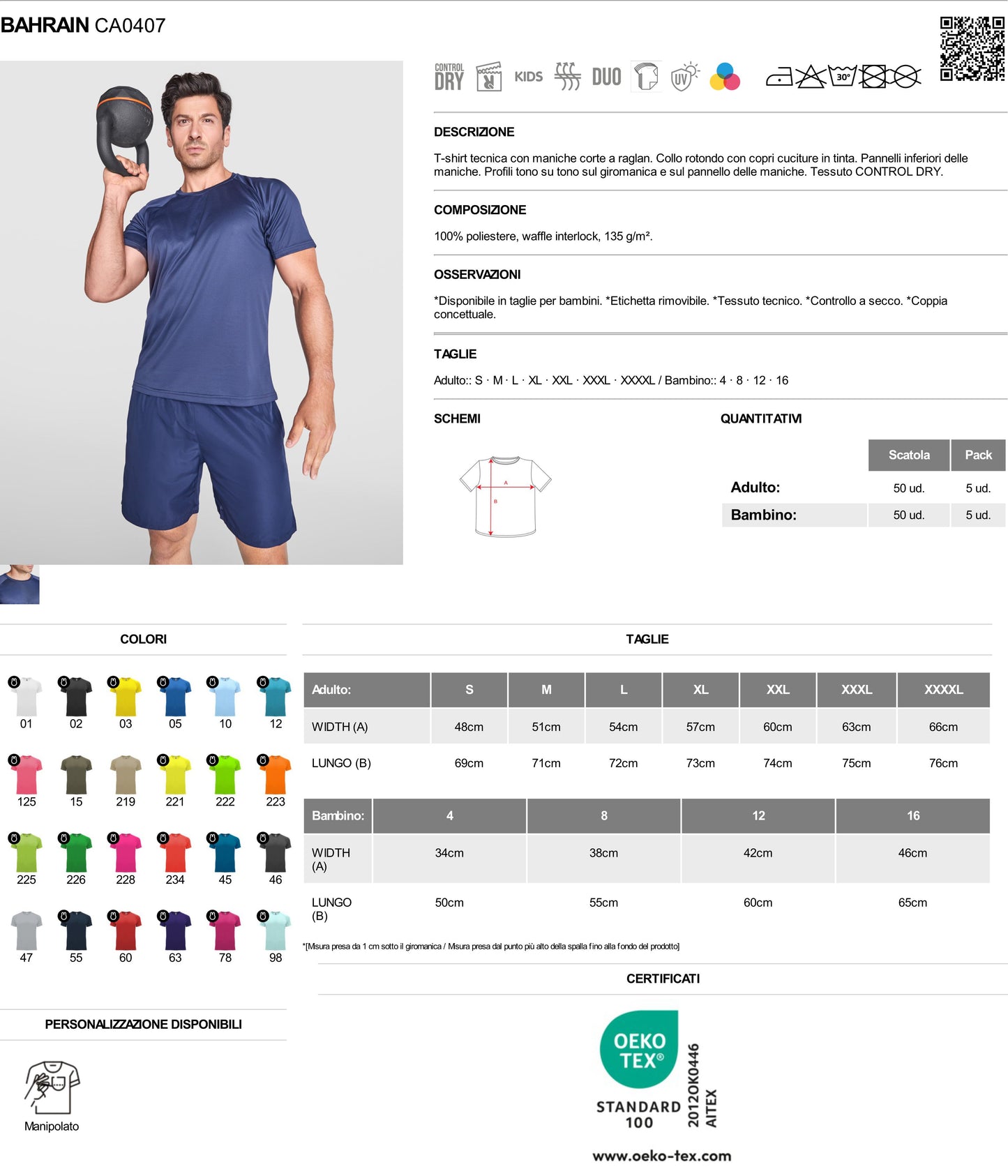 T-Shirt Tecnica Run Girocollo Bahrain Traspirante – PS 27788 PRS