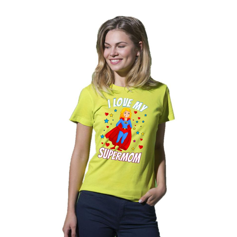 T-Shirt Donna “I Love My Supermom” – Idea Regalo Festa della Mamma – PS 28870-015 PRS