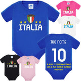 Body Neonato Italia Personalizzabile Con Nome e Numero Nazionale Italiana PS 28180-0019