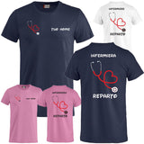 T-Shirt Personalizzabile Infermiera/Dottore/OSS con Stetoscopio Cuore – PS P 27431-A-116