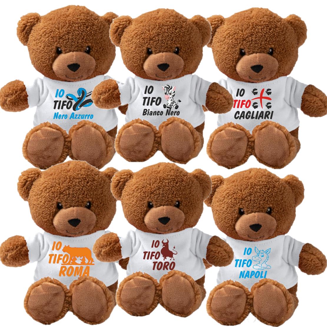 Peluche Orsetto Calcio Squadra del Cuore – Personalizzabile con Nome | Teddy Bear 18 cm PS 33790-001