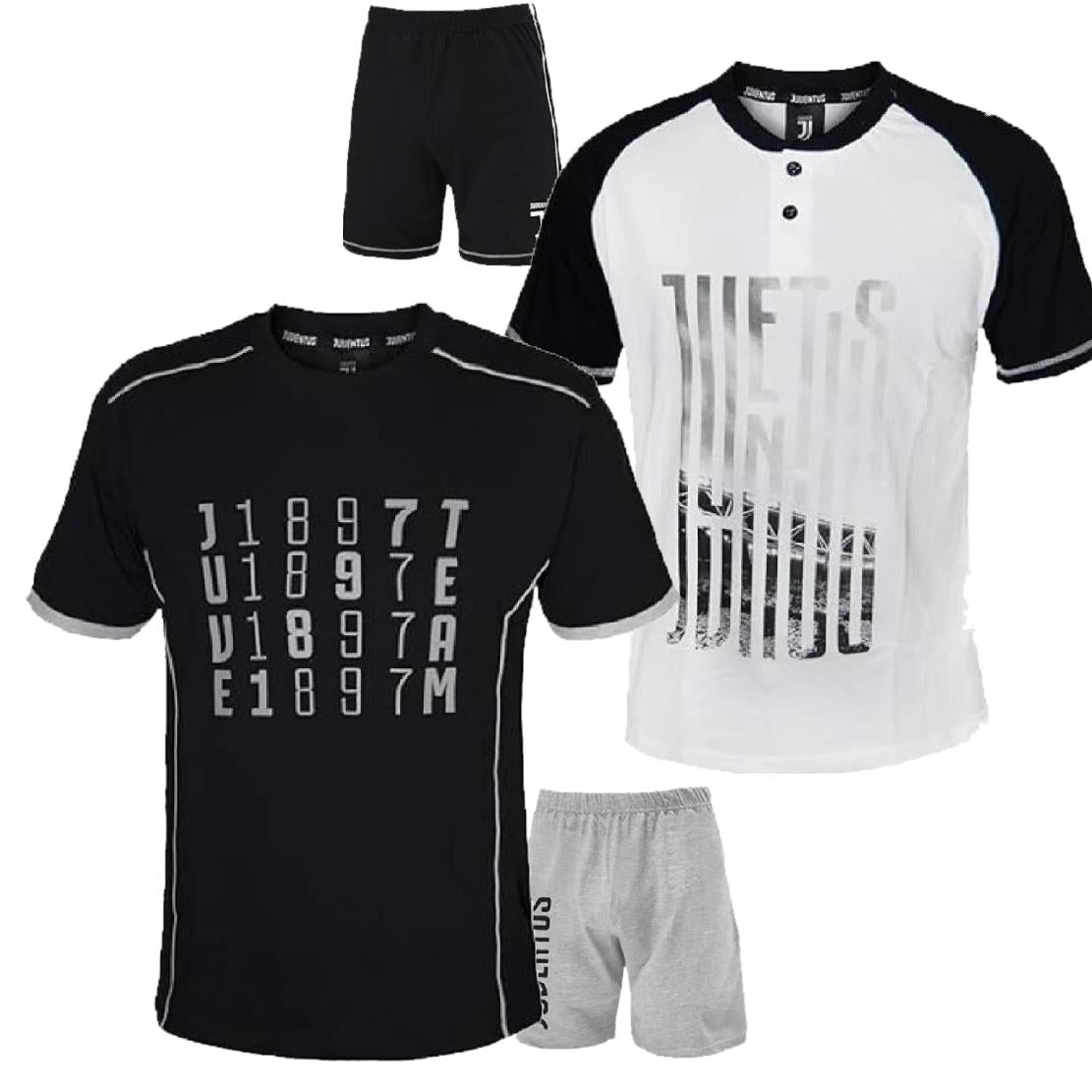 Pigiama Juventus T-Shirt + Pantaloncini – Personalizzabile con Nome e Numero – PS 30060