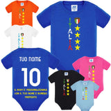 Body Neonato Italia Personalizzabile Con Nome e Numero Calcio Nazionale Italiana  PS 28180-0020