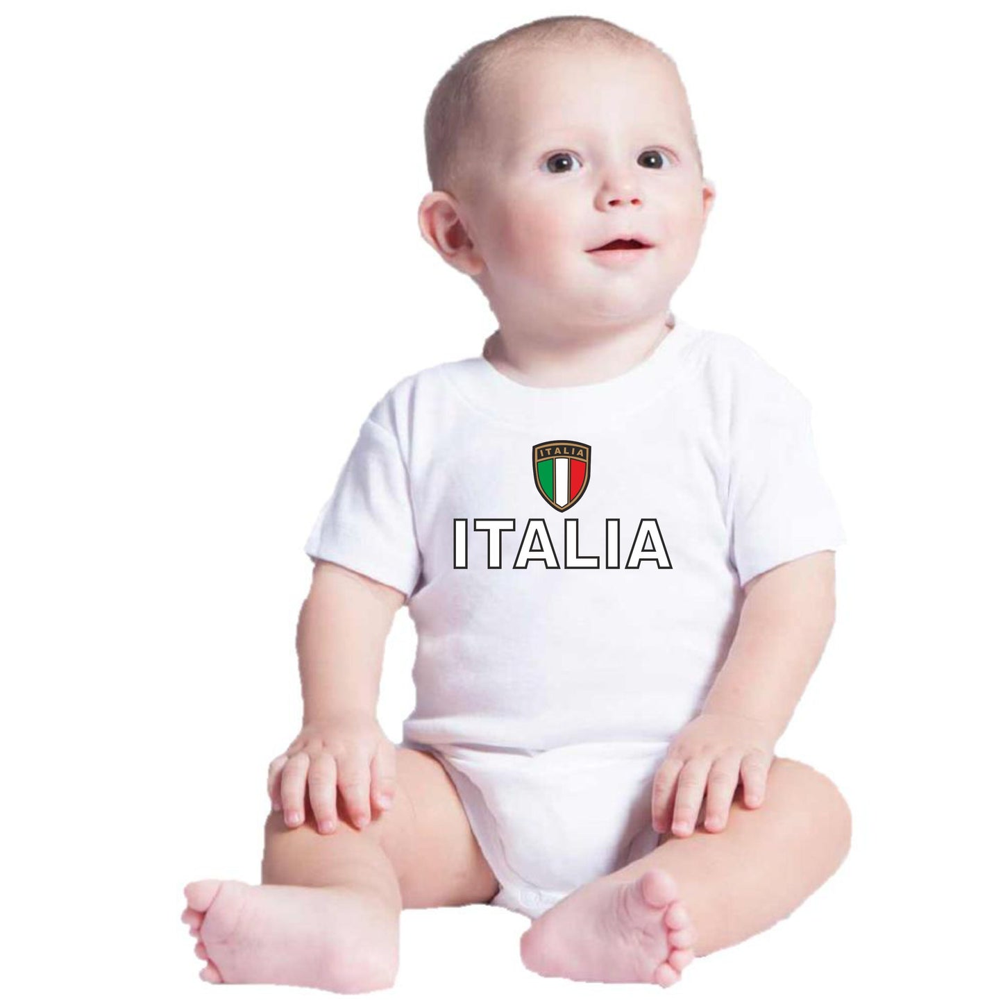 Body Neonato Italia Personalizzabile Con Nome e Numero 100% Cotone Forza Azzurri PS 28180-0017