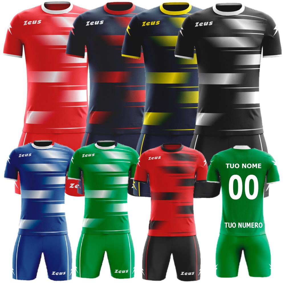 Completo Calcio Zeus Kit Kosmo – Maglia e Pantaloncino – Personalizzabile con Loghi, Nome e Numero PS 17300
