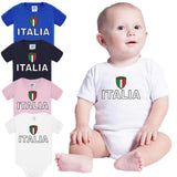 Body Neonato Italia Personalizzabile Con Nome e Numero 100% Cotone Forza Azzurri PS 28180-0017