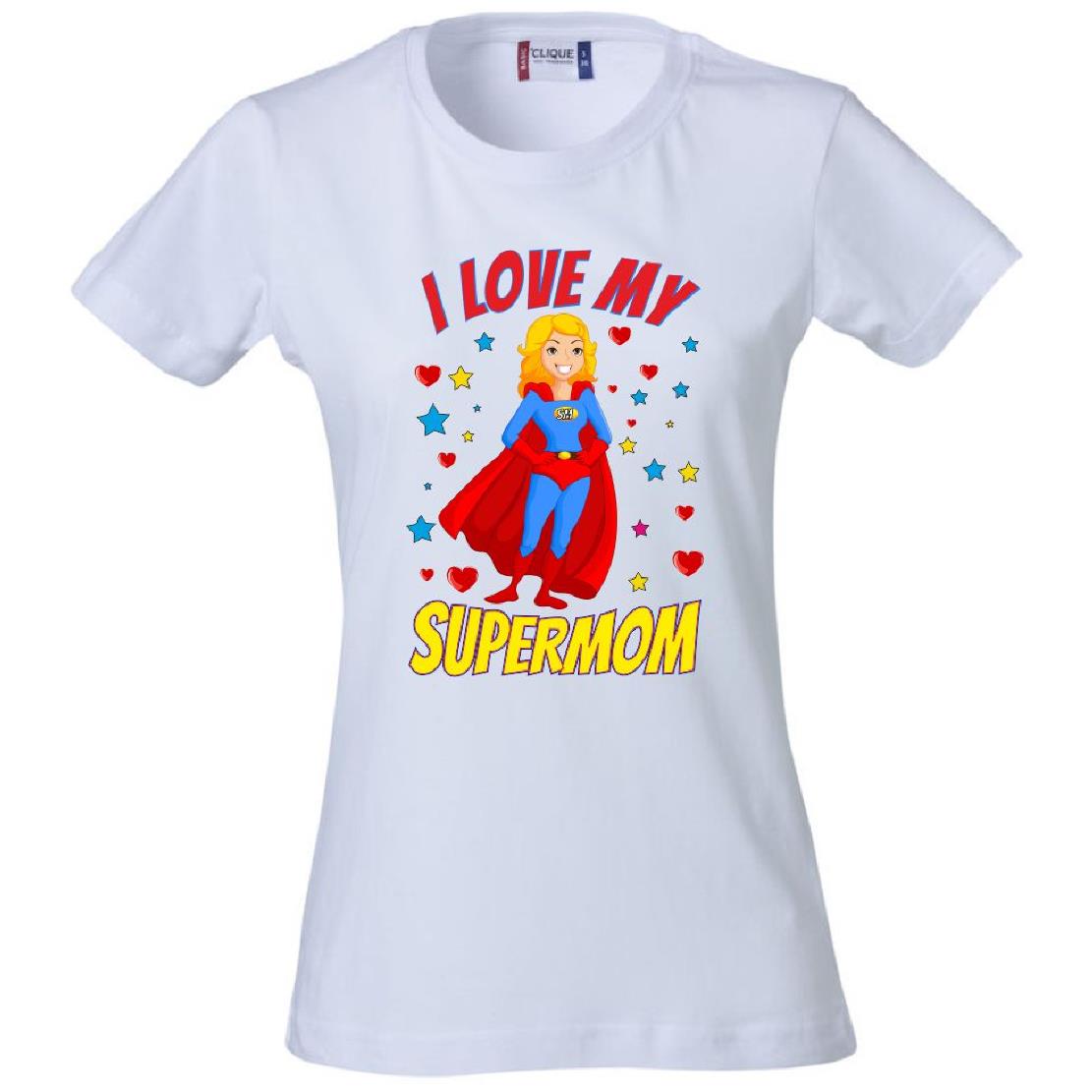 T-Shirt Donna “I Love My Supermom” – Idea Regalo Festa della Mamma – PS 28870-015 PRS