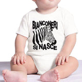 Body Neonato “Bianconeri Si Nasce” Zebra Bianco Nera 100% Cotone PS 28180-0010